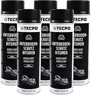 TECPO Unterbodenschutz Bitumen 5x 500ml schwarz Steinschlagschutz UBS Versieglung Spray Schutz vo…