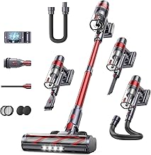 SunSare Akku Staubsauger Kabellos 50KPa/600W/65Min, Akkustaubsauger mit Automatikmodus, Wandmonti…