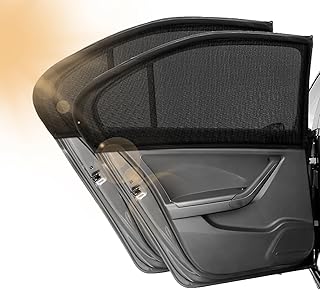 2 Pack Auto Sonnenschutz Kinder Seitenscheibe, Dehnbar & Atmungsaktiv Fenster für Sonnenschutz A…