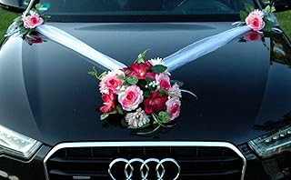 Autoschmuck Spitze STRAUß Auto Schmuck Braut Paar Rose Deko Dekoration Hochzeit Car Auto Wedding…