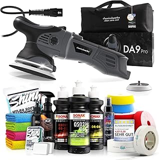 Poliermaschinen Set: chemicalworkz DA9 Pro Exzenter Poliermaschine + Sonax Politur Set + Royal Pa…