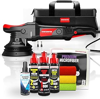 Menzerna Auto Politur Set | Exzenter Poliermaschine MZ-XR mit 125mm Stützteller + 3 x 100ml Poli…