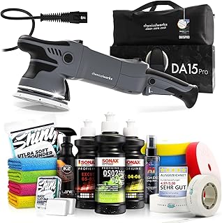 Poliermaschinen Set: chemicalworkz DA15 Pro Exzenter Poliermaschine + Sonax Politur Set + Royal P…