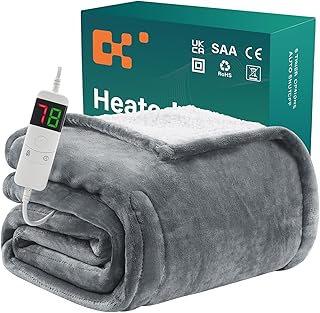 BOMOVA Heizdecke Wärmedecke mit Abschaltautomatik,Kuscheldecke flauschig Weihnachten,10 Heizstuf…