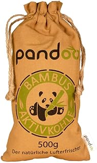 pandoo Bambus Lufterfrischer 500g natürlich mit Aktivkohle – Luftreiniger, Luftentfeuchter Rau…