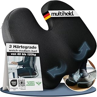 Sitzkissen orthopädisch Steißbeinkissen in 3 Härtegraden ergonomisch geformt aus Memory Foam z…