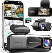 BOTSLAB 4K STARVIS Dashcam Auto Vorne Hinten Kabellos, WiFi Autokamera Dashcam mit GPS, ADAS, Spr…