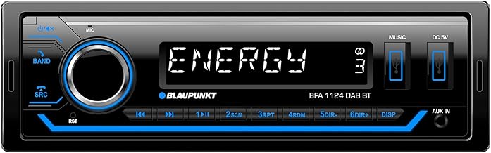 Blaupunkt BPA 1124 DAB BT, 1-DIN Autoradio, DAB+, Bluetooth, USB, Aux-Eingang, Sub-Out, Multicolo…