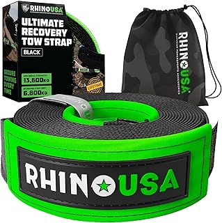 Rhino USA Abschleppgurt (7,6 cm x 9,1 m) – 13.600 kg Bruchfestigkeit – Notfall-Wiederherstellungs…