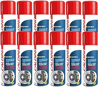 Caldini Bremsenreiniger 12 x 500 ml, acetonfreier Teilereiniger und Entfetter in Spraydose, entfe…