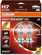 Osram NIGHT BREAKER 220, H7, +220% mehr Helligkeit, Halogen-Scheinwerferlampe, 64210NB220-2HB, Fa…