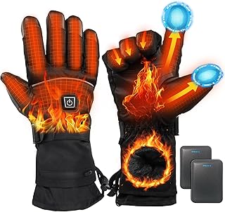 Beheizbare Handschuhe, 5V 5000 mAh USB-C Wiederaufladbare Beheizte Handschuhe mit Wasserdichtem T…