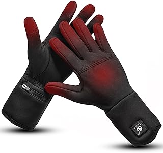 Beheizbare dünne Handschuhe für Damen & Herren, 7,4 V 2200 mAh Akku, 3 Heizstufen, Touchscreen …