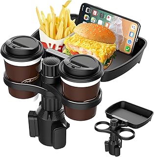 Handyhalterung Auto Getränkehalter mit Tablett – 3-in-1 KFZ Becherhalter Auto Esstisch, Universa…