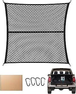 FoundGo 120x120cm Gepäcknetz [Max. 210x210cm Dehnbar] Hochelastisches Kofferraumnetz Trennnetz G…