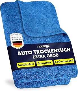 LICARGO Auto Trockentuch XXL 90×60 cm – extrem saugstark, fusselfrei & lackschonend für streife…