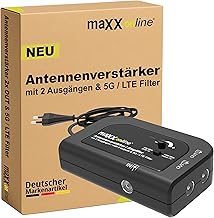 Antennenverstärker mit 2 Ausgängen, Verstärkung 20 dB, 5G / LTE Filter für DVB-T2, Kabelferns…