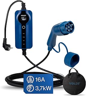 VOLDT Typ 2 Ladekabel Schuko 3,7 kW, 1-phasig, 8A – 16A, verstellbare EV-Ladegerät mit steuerbar…