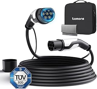 tomons Typ 2 Ladekabel, 22KW 5M 32A 3-Phasig,Elektroauto Typ 2 für EV/PHEV, Typ 2 auf Typ 2 EV m…