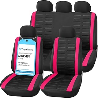 Upgrade4cars Autositzbezüge Set Universal | Auto-Schonbezüge für die Vordersitze & Rückbank i…