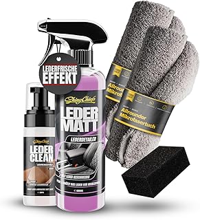 ShinyChiefs Leder MATT + Leder CLEAN KIT – Schaumreiniger für Ledersitze und Lenkräder + Versie…
