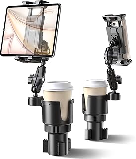 OHLPRO Tablet Halterung Auto Getränkehalter, 2-in-1 Becherhalter KFZ iPad Halterung mit Aluminiu…