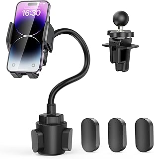 TECKNET Handyhalterung für Auto 2-in-1 – KFZ Handy Halterung für Lüftungslöcher & Getränke…
