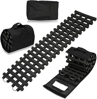 Ikodm 80 x 21 cm Auto Anfahrhilfe, 2er-Set Traktionshilfe, Schwerlast Gummi Anfahrtshilfe Set, Tr…