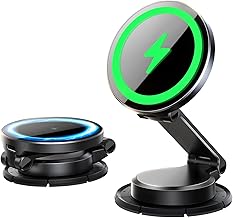 JOYROOM MagSafe Autohalterung mit Ladefunktion für Armaturenbrett [Vollmetall & Faltbar] 15W Mag…