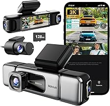 BOTSLAB 4 Kanal Dashcam Auto Vorne Hinten, 360°Dash Cam, 3K+3*1080P Autokamera mit 128GB SD Kart…