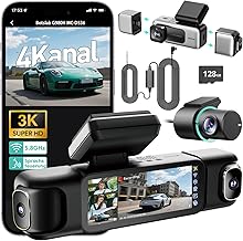 BOTSLAB Dashcam Auto 4 Kanal mit Parküberwachung,360° Dashcam mit GPS, 5,8GHz WiFi, 3K+1080P×3…