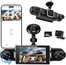 360°Dashcam Auto Vorne Hinten 4 Kanal Dash Cam Auto Kamera FHD 4K+1080Px3,kostenlose 64GB SD-Kar…