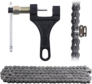 Swpeet 2Pcs 59″ 420 Standard Roller Chain Motorrad Kette 132 Links und Kettenbrecher Sortiment Ki…