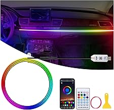 GPJYD Acryl Auto LED Innenbeleuchtung, RGB Ambientebeleuchtung Auto Strip 110cm 146LEDs mit 219 S…