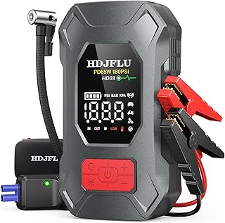 Jump Starter, 7500A Starthilfe Powerbank für pkw mit Kompressor 180PSI/LED-Display，24000mAh Au…