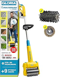 GLORIA MultiBrush li-on PLUS | Akku Reinigungsbürste (für BOSCH Akku 18V) | Ohne Akku | Passend…
