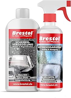 Brestol® Antibeschlagspray + Scheibenversiegelung Set1 (250 ml + 300 ml)- Wasserabweiser Regenab…