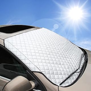 BEEWAY Auto Sonnenschutz Frontscheibe, Ultra-Dick und Ganzjährig Auto Frontscheibenabdeckung Win…