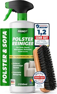PRINOX Profi Polsterreiniger 550ml für Sofa, Auto, Sessel & Couch inkl. Bürste – Textilreiniger…