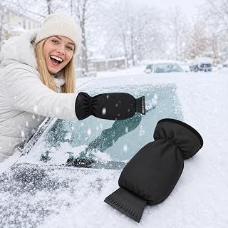 Eiskratzer mit Handschuh Auto – Warmer, wasserdichter & winddichter Schneeschaber – Robuster …