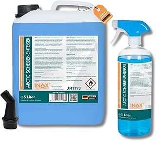 INOX® – Schnell wirkender Scheibenenteiser 5l + 1L Sprühflasche| Effektiver Scheibenenteiser Na…