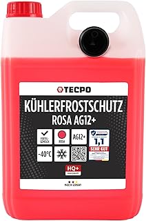 TECPO Kühlerfrostschutz rot G12+ Antifreeze -40°C Frostschutz rosa Kühlmittel (1x 5 Liter)