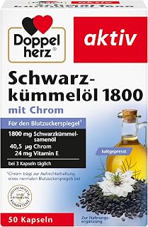 Doppelherz Schwarzkümmelöl 1800 – mit Chrom | Mit Chrom als Beitrag zur Aufrechterhaltung eines…