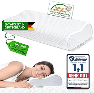 Orthopädisches Kissen I Nackenkissen aus Soft Memory Foam (Weiß) | Premium Nackenstützkissen I…