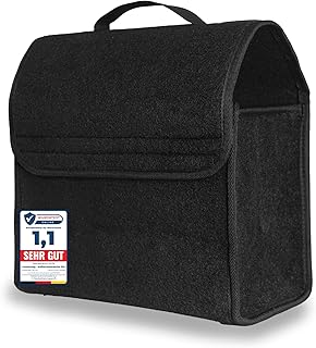 Auto Kofferraumtasche [HOCHWERTIGER FILZ] – Faltbar – Rutschfest mit Klettbändern zu befesti…
