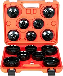 DAYUAN 15 Tlg. Universal Ölfilter Schlüssel Set Ölfilterkappen 65-100mm 3/8 & 1/2 Adapter für…