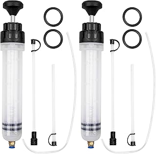 LITZEE 2 Stück Ölabsaugpumpeze Auto 500ml, Öl absaugpumpe mit 4 Kurzen Schläuchen für Ölwec…