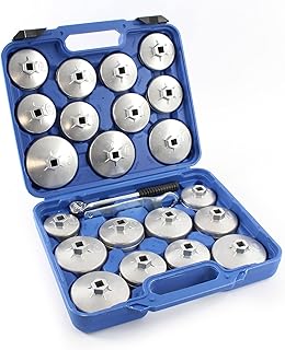 XPOtool Ölfilterkappen Set 23-teilig, Ölfilterschlüssel 65-101 mm, inklusive Ratsche und Rings…
