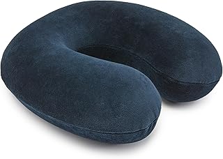 Nackenkissen aus Memoryschaumstoff, Halbkreisförmig, Marineblau