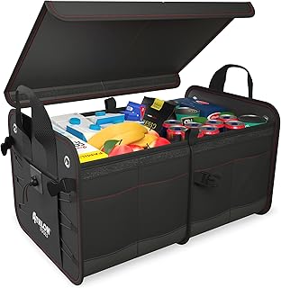 ATHLON TOOLS Premium Kofferraumtasche mit Deckel – 60 Liter XXL Kofferraum-Organizer – Extra stab…